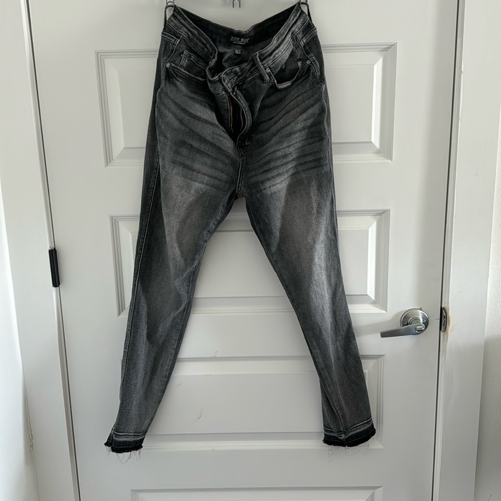 Judy Blue 50 Shades of Grey High Rise Grey Wash Tummy Control Skinny Jeans